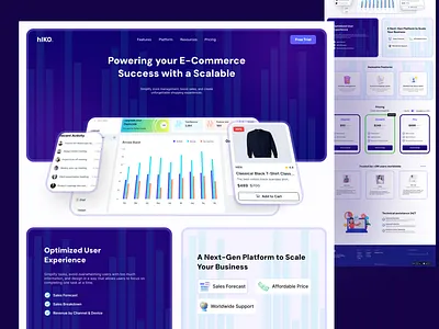 Hiko - Sass Landingpage Website 3d animation app branding design figma graphic design illustration logo mobile app motion graphics ui uiux