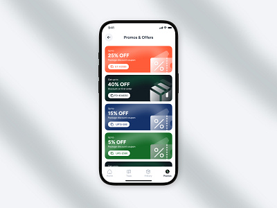 Promos and offers cards UI design | Shipping app app design cargo focotik mobile app offer card pomotional product design promo card shipment app shipping