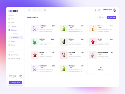 Service management (Products) clean dashboard designer interface management minimal popup product products saas salon salon management service service management ui uiux design webapp website