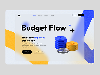 Budget Flow budget budget planner budgeting expense manager expense tracker finance financial management futuristic minimal minimal design money tracker web design