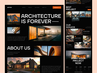 Architectural Agency website agencywebsite architecturaldesign architectureagency artifex buildingdesign creativeagency interiordesign minimalui modernarchitecture structuraldesign uxdesign web webdesign website website design