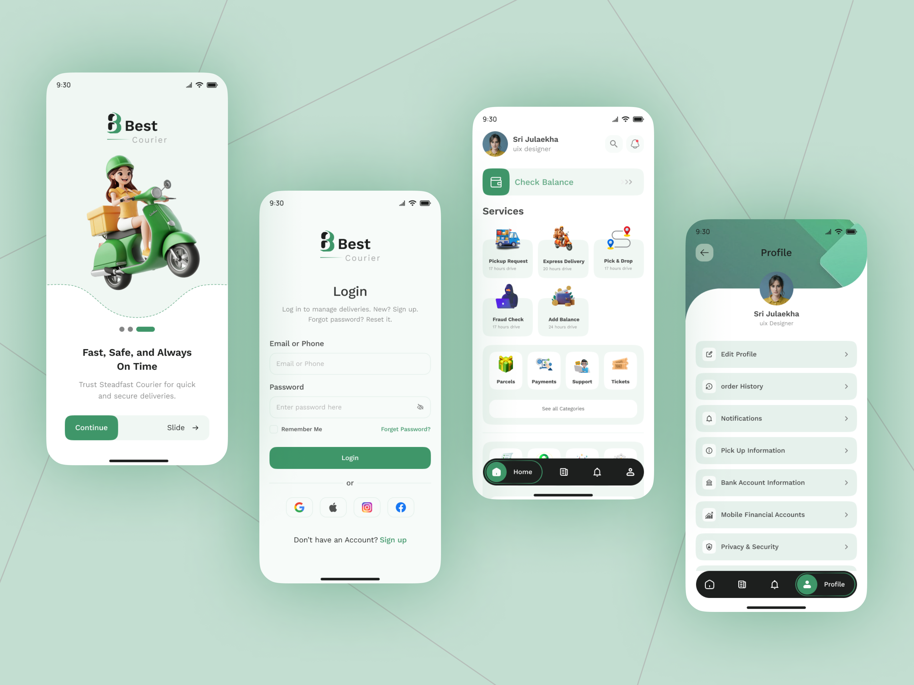 Example of Parcel Delivery Mobile App