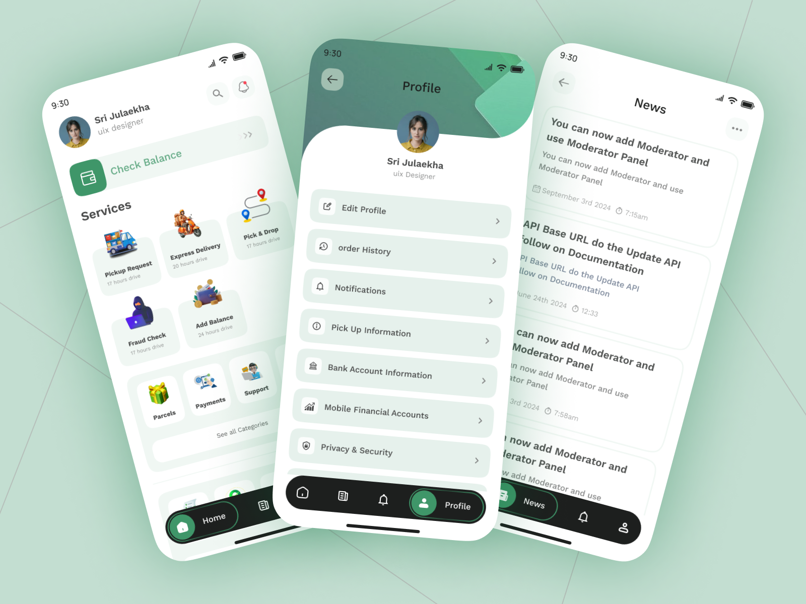 Example of Parcel Delivery Mobile App
