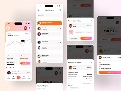 Personal Bank wallet app & UI UX Design bank banking banking mobile app cleen finance financial fintech mobile app mobile banking modarn money tranesfer ui ux wallet wallet mobile app