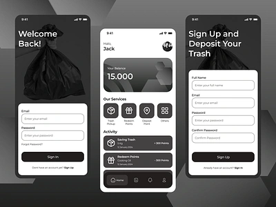 Trash Bank Appp freelance graphic design mobile app mobile design ready to work trash bank ui ui design user interface ux desgin