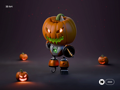 3D Halloween Animation 3d 3d animation 3d art 3d illustration animation art blender cartoon character character design design halloween illustration mascot motion motion graphics pumpkin render trick or treat