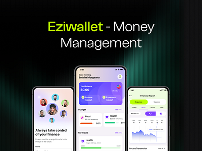 Money Management | Financial app | Eziwallet app design apps design financial fintech management mobile app money money management money track tracking ui ui design ux ux design