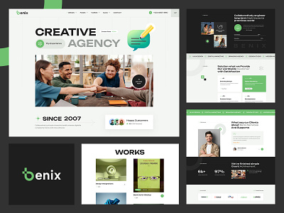 Benix – Creative Digital Agency & Portfolio Template business creative creative agency cv digital agency figma it solution portfolio ui template ui ux design web template