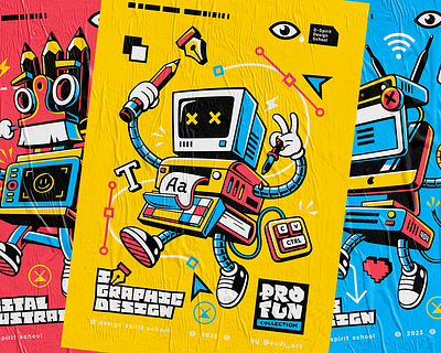 Graphic Design Spirit 01 art character computer design drawing fun graphic idol illustration lettering pen poster print profession school shirt spirit sticker vector visual