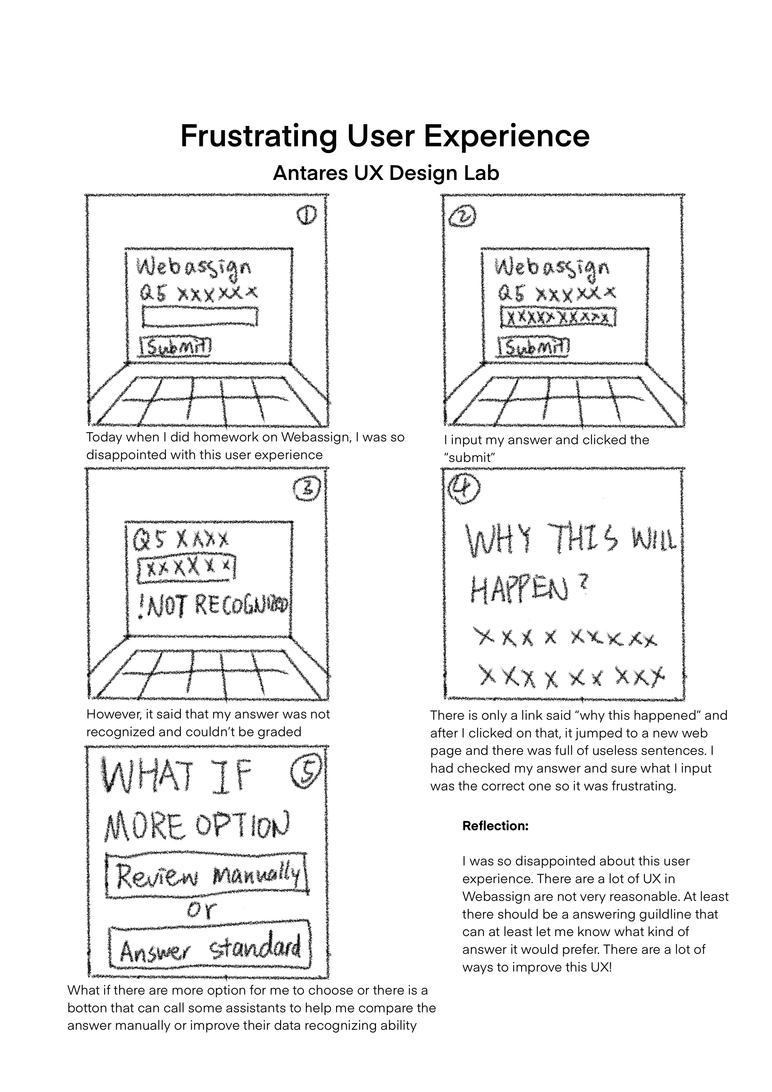 Frustrating User Experience: Unrecognized answer in Webassign design frustrating ux graphic design improvements refelction