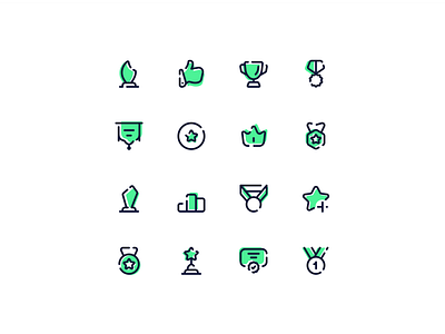 Neaticons Reward Icons - Gestalt+Duotone badge branding certificate crown duotone gestalt honor icon icon set icons leaderboard like medal pro rank reaction reward thumbsup trophy ui