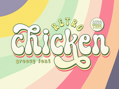 Retro Chicken - Cute Vintage Font boho font bold font bubbly font classic font cute font fancy font font fonts groovy font handwriting hippie font lettering nostalgic font old font retro font seventies font swash font typeface typography vintage font