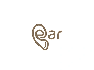 Ear logo clean combination ear ear branding ear design ear icon ear logo ear sound ear vector ear wordmark hearing identity illustrator letter e logo minimal ear modern photoshop typography white background