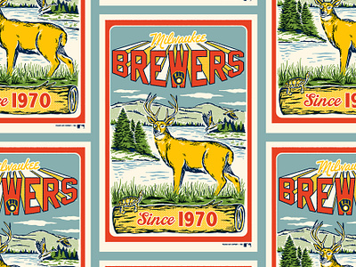 Poster Designs for Milwaukee Brewers artwork branding brewers handrawn illustration mlb poster vintage vintage