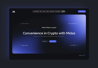 Landing Page Daily UI 003 crypto dailyui figma midas mobilapp ui uidesign ux