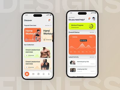 Fitness & Workout App Concept app cardio case study coach dashboard e commerce exercise fit fitness fitness app gym icons ios logo design mobile app sports tracker training workout yoga