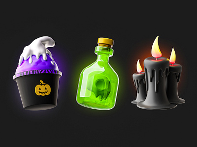 Halloween 3D 3d icons 3d illustration candle fall halloween october pumpkin spoky stylized halloween