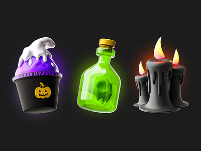 Halloween 3D 3d icons 3d illustration candle fall halloween october pumpkin spoky stylized halloween