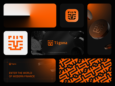 Tigona app bento bento cards bento grid brand branding crypto crypto logo design guidelines icon identity logo logo design visual identity