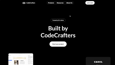 CodeCrafters - Landing Page (Software House) animation branding design foryourinspiration framer illustration interactiondesign ui uidesign ux