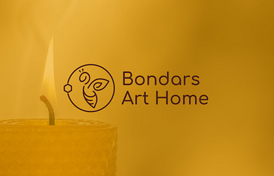 Bondars Art Home logo branding candles graphic design logo logotype vector wax candles