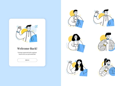 Personalised User Account Avatar account application avatar collaboration creative custom doodle illustration minimalist outline people startup style team ui user