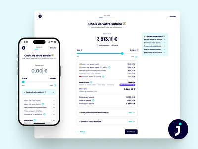 Jump — Salary selection branding form gauge jump money product design simulator ui