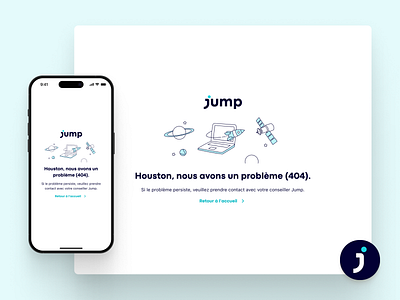 Jump — Error page 404 branding error page product design ui