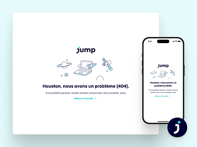 Jump — Error page 404 branding error page product design ui