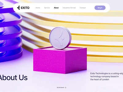 Exito website about us page 3D animation 3d 3d animation 3danimation about us ai ai web ai website coin e commerce ecommerce finance fintech site trade trading web web design webdesign webpage website