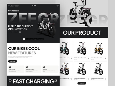 Project Title: ZEEGR - Electric Bike Website Concept 🌐⚡ bikestore cleandesign ebikedesign ecommerce electricbike figmadesign innovativedesign modernweb monochrome productshowcase responsivedesign uiux userexperience webconcept websitedesign