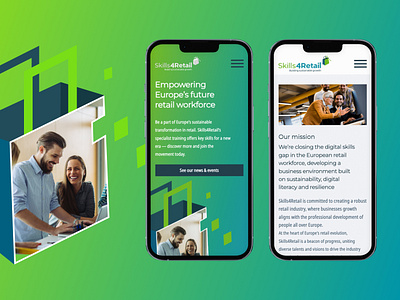 Skills4Retail - Homepage & Subpage Mobile Design brand identity branding design eu retail ui user interface ux web webdesign
