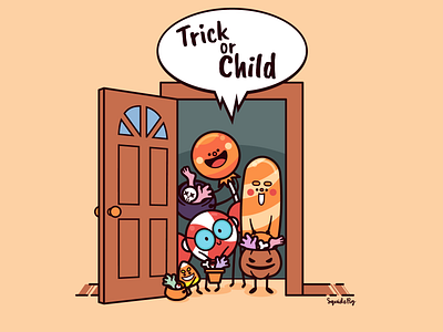 TRICK OR CHILD 🍬🧒 child cute graphic design halloween illustration trick trick or treat