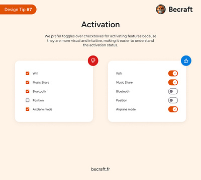 UI Design Tips - #7 Activation activation design do dont tips toogle ui ui design ui tips ux ux design