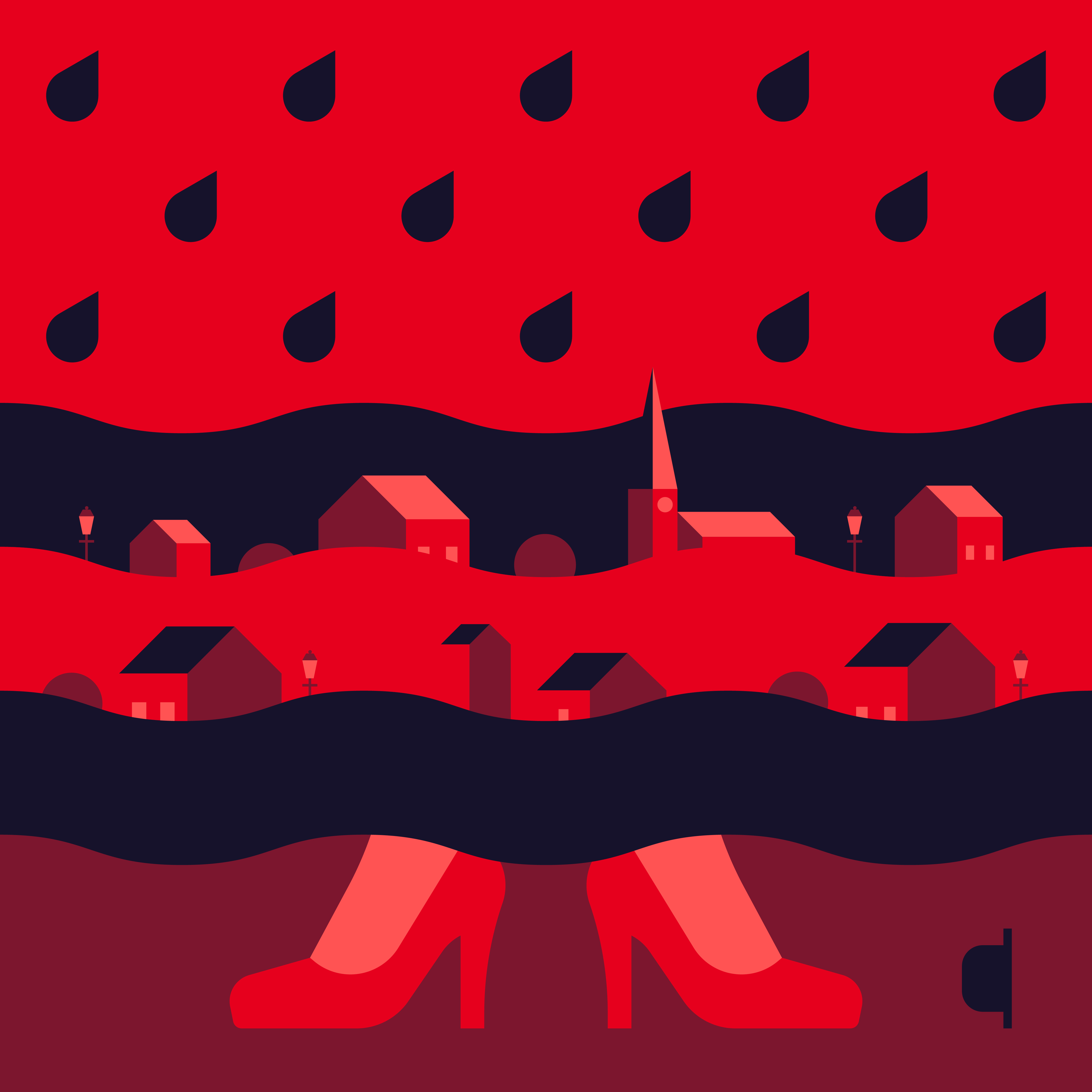 Floods in Spain conceptual illustration dress editorial illustration flamenco floods heels illustration spain