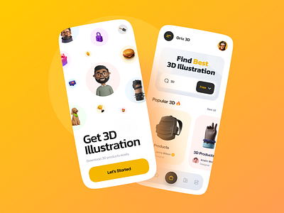 3D Illustration App app branding design illustration mobileui typography ui ui ux design uidesign ux