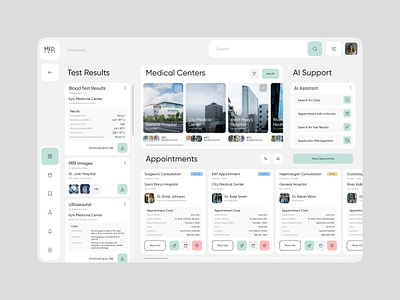 Dashboard Design. MedCare canter care crm dashboard design graphic design health med medical saas ui ux web website