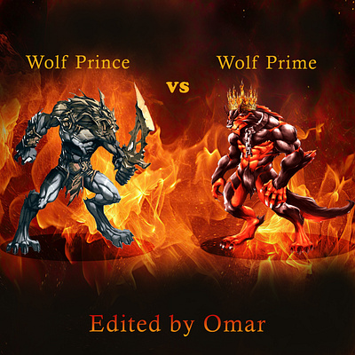 This is a view of a game. Werewolf Prince VS Werewolf Prime. 3d animated cartoon animation cartoon project design game graphic design logo motion graphics