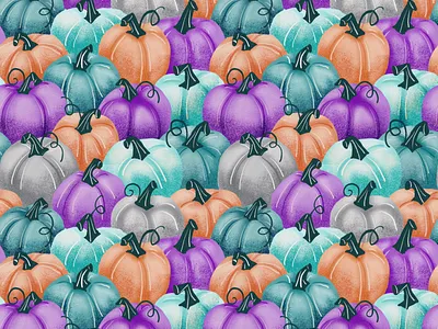 Pastel Pumpkin Patch Pattern art licensing design drawing challenge female illustrator halloween art hand drawn illustration pastel procreate pumpkin patch