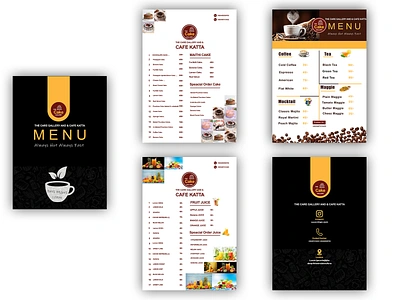 Cafe Katta Menu bifold brochure branding brochure catalog flyer graphic design illustration logo magazine pdf docoment pdf lead magne product design trifold brichure typogrephy vector