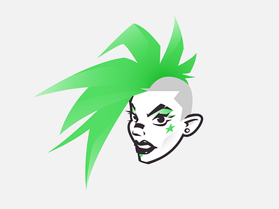 Punk girl character girl illustration music punk rock