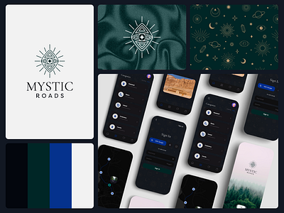 Mystic Roads animation app application brand design branding design graphic design halloween legends logo mysteries mysterious design mysterious logo mystery travel mystery travel agency travel travel app ui uiux design ux