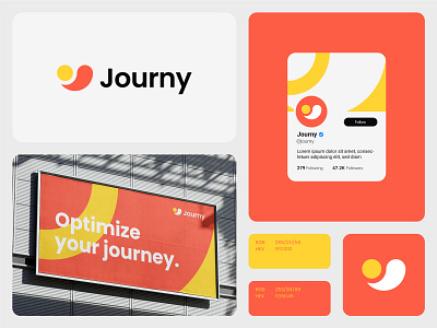 Journy - Travel Planner agency ai branding design explore flat graphic design journey letter j logo minimalist modern orange planner presentation simple travel ui