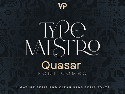 Type Maestro + Quasar font duo. Free Font brand branding combo creative custom font font duo graphic design lettering ligature logo luxury modern sans serif serif typography