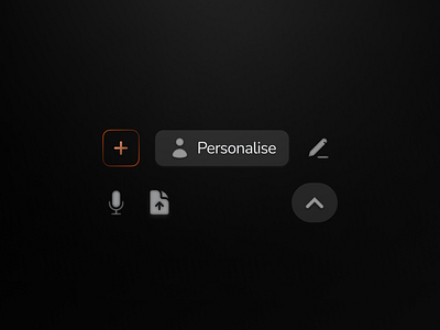 Dark and Subtle Icons accessibility icons ai interface compact control panel customization options dark mode dark ui icons flat design icons intuitive interface minimal iconography minimalistic design modern dashboard navigation icons personalize button simple ux design ui icon set uiux inspiration upload icon user friendly controls user interaction design voice command interface