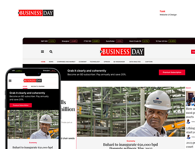 Business Day Web UI - Redesign business design economic media news ui ux webdesign