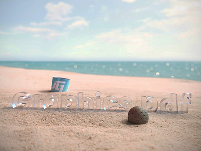 3D Modeled Glass Text on a Beach, Hyperrealistic 3d modeling 3d text adobe dimension artistic composition beach aesthetics blender coastal art creative design digital art glass effect glass typography graphic design hyperrealistic design light reflection nature inspired realistic rendering sand textures summer vibes typography visual effects