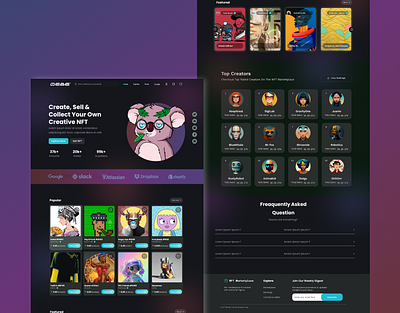 NFT website desing figma nft ui web desing website