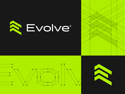 Evolve® Logo Design e logo evolve evolve logo graphic design green logo gym gym logo logo logo design sport sport logo up logo visual identity