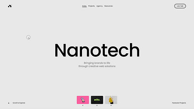 Nanotech agency animation clapat clean design minimal po portfolio showcase ui website